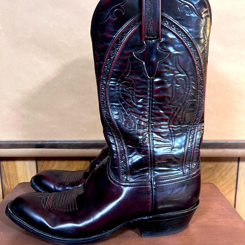 Lucchese 👌Handmade👌 Classic Dark Cherry 🤠  Cowboy Boots size 10
